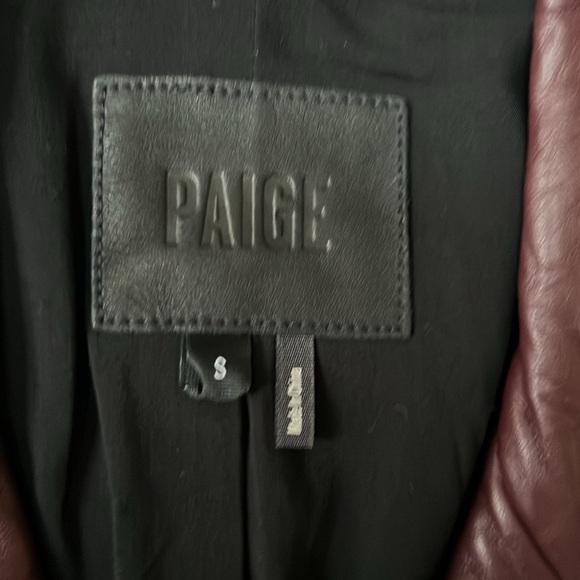 Paige Genuine Leather Burgundy Annika Moto Jacket Size Small - Picture 2 of 4